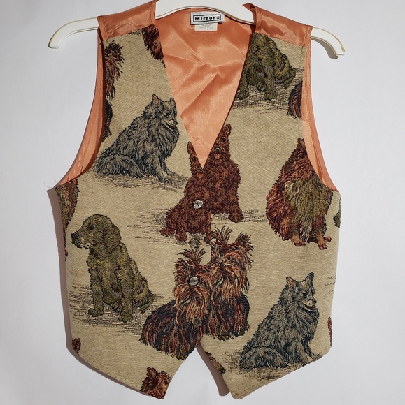 mirrors Jackets & Blazers - Vintage tapestry vest with dogs mirrors brand